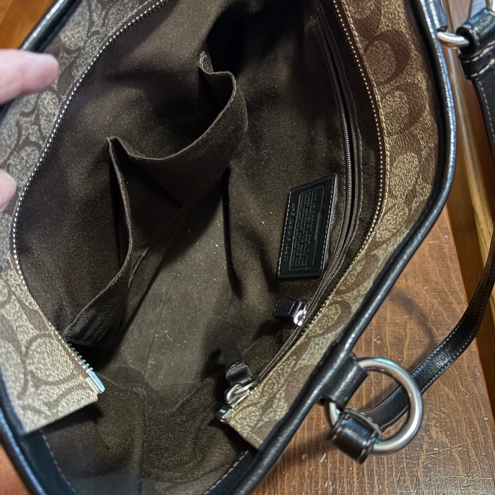 Coach Beige and Black Signature Tote - Picture 8 of 11